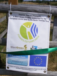 Launch ribbon on kissing gate at Mucking Creek 