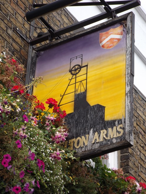 Pelton Arms sign